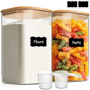Paaaawaters 1.2 Gallon Wide Mouth Flour Sugar Storage Containers 2 Pcs, 4.6 Qt Glass Storage Containers - 1 of 4