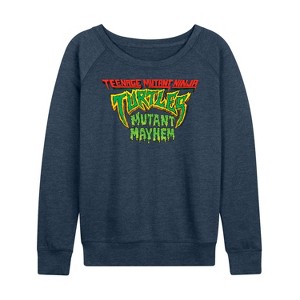 Women's - Teenage Mutant Ninja Turtles - Movie Logo Lightweight French Terry Wide Neck Long Sleeve Shirt - 1 of 4