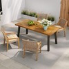 NAYSAYE Patio Dining Sets Outdoor Acacia Wood Table with Wicker Chairs and Cushions for Garden Patio Deck, Teak, 23.5"*21.25"*32" - 2 of 4