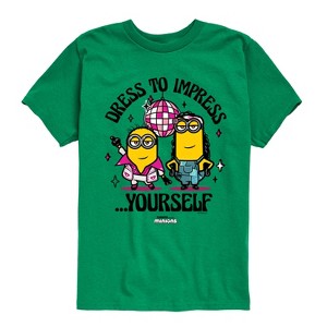 Boys' - Despicable Me Minions - Dress To Impress Yourself Disco Dance Short Sleeve Graphic T-Shirt - 1 of 4