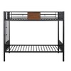 PAGED Simple Wooden Loft Bed Bunk Bed with Desk, Full Size Bed Frame with Storage Shelves, Wardrobe and Guardrail for Kids, Teens - 3 of 4