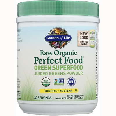 Garden of Life Greens And Superfood Supplements Raw Organic Perfect Food Green Superfood Powder - Original 7.4 oz