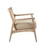 GDFStudio Pete Fabric Upholstered Rubberwood Armchair with Cane Inset Back, Light Brown - 4 of 4