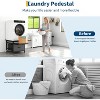 Washer and Dryer Pedestal with Pull-Out Shelf, 24" Wide Laundry Pedestal with Drain Pan & Hose, 21" Height, 800 lbs Capacity, Black - 4 of 4