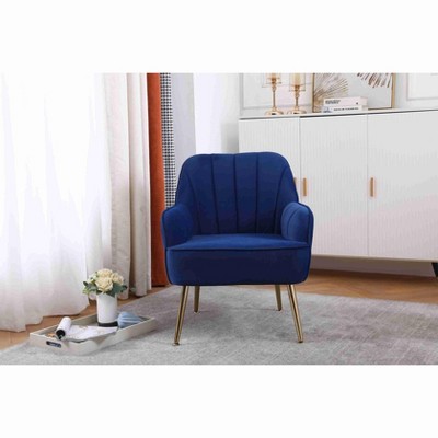 CAVINAS Accent Chair with Gold Legs and Adjustable Legs,Modern Arm Chair for Bedroom,Reading Room
