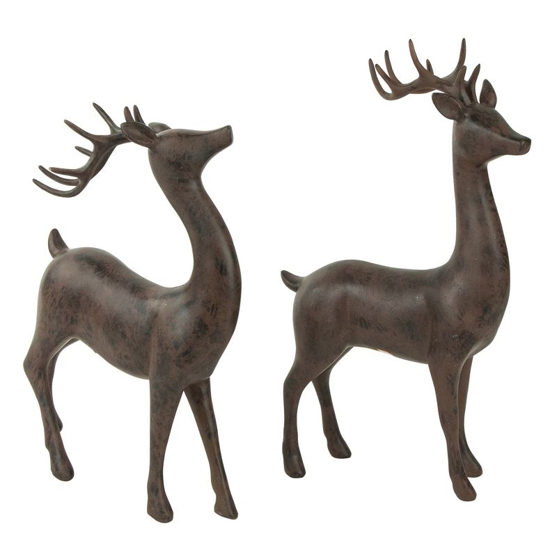 Northlight Set of 2 Brown Deer Christmas Decorations 14", 5 of 7