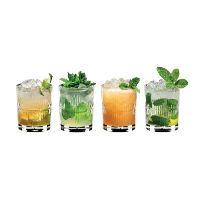 Riedel 11.39-Ounce 4.02-Inch Glass Crystal Bar Tumbler Home Kitchen and Bar Collection Mixing Series Rum Cocktail Set with 4 Glasses