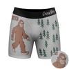 Mens Sascrotch Boxer Briefs Funny Saying Big Foot Joke Graphic Novelty Underwear For Guys - Crazy Dog Boxer Briefs - 2 of 4