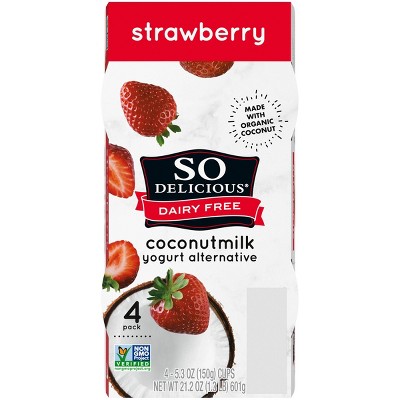 So Delicious Dairy Free Strawberry Coconut Milk Yogurt - 4ct/5.3oz Cups_2