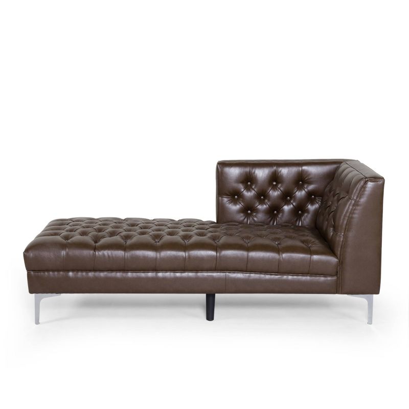 Tignall Contemporary Tufted One Armed Chaise Lounge - Christopher Knight Home, 1 of 12