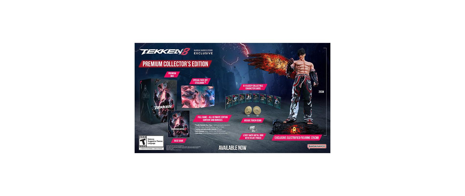 TEKKEN 8 - Premium Collector's Edition with Light-Up Jin Figurine, Leroy Smith Ring & Arcade Tokens - STEAM