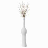 Uniquewise Tall Unique Style Floor Vase for Entryway Dining or Living Room, White Ceramic 58.75 in.