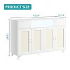Woodgrain Buffet Table 2 Door 2 Drawer Entryway Cabinet with Adjustable Shelves and LED Lighting Functional Elegant - 2 of 4