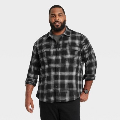 Men's Heavyweight Long Sleeve Flannel Button-Down Shirt - Goodfellow & Co™  Orange M