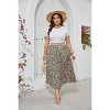 Clearlove Plus Size Pleated Skirt Women's Elastic Waist Boho  Midi Skirts with Pockets - 4 of 4