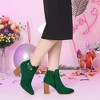 Allegra K Women's Round Toe Buckle Chunky Heel Ankle Booties - 2 of 4