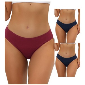 Allegra K Women's Mid-Rise Available in Plus Size Hipster Underwears 3 Packs - 1 of 4