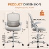 Tall Home Office Chair for Standing Desk with Adjustable Foot Ring, Ergonomic Mid Back Cushion Lumbar Support, Counter Height Chairs-The Pop Home - 2 of 4