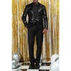 Cloudstyle Mens One Button Sequin Dress Suit Jacket Party Festival Tuxedo Sport Black Coat - 2 of 4