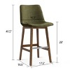South Bar Stool Set Of 2 and 4, Fabric Upholstered Barstools with Solid Wood Legs and Footrest for Dining Room, Kitchen Island - Maison Boucle - 4 of 4