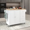 NicBex 52.76Inch Rolling Kitchen Island with 2 Door Cabinet,3 Drawers and Drop Leaf - 2 of 4