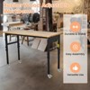 Workbench, 48" Adjustable Heavy Duty Workstation 2000 Lb Capacity - Rubber Wood Steel Frame with Scale, Locking Casters & Pegboard for Garage - 3 of 4