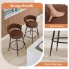 DYHOME 28 inch Bar Stools Set of 6, Modern Counter Height Bar Stools, 360° Swivel Suede Fabric Stool Chairs with Woven Back and Footrest - 4 of 4