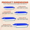 SereneLife Rectangular Glass Bakeware Set - 4 Sets of High Borosilicate with PE Lid, Heat-Resistant, Blue - 2 of 4