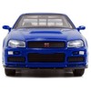 Brian's Nissan Skyline GT-R R34 Blue Fast & Furious" Movie 1/32 Diecast Car Model by Jada" - 4 of 4