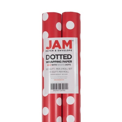 Red Polka Dots Yellow Wrapping Paper