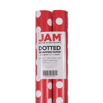 Jam Paper Gold Metallic Gift Wrapping Paper Roll - 2 Packs of 25 Sq. ft.