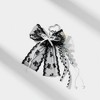 Anna-Kaci Black Lace Bow Keychain with Heart Clasp and Beaded Ribbon Details - Black - 2 of 4