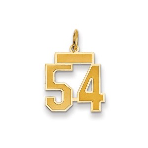 Black Bow Jewelry 14k Yellow Gold, Jersey Collection, Small Number 54 Pendant - 1 of 2