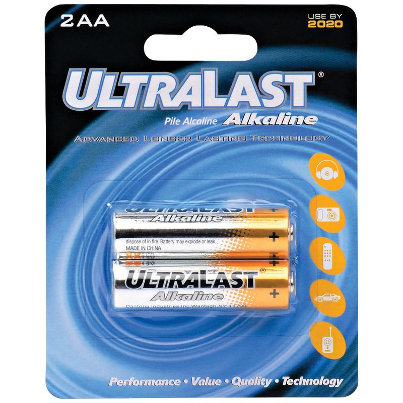 Ultralast® ULA2AA AA Alkaline Batteries, 2 pk, 1 of 2