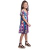 24seven Comfort Apparel Floral Girls Cold Shoulder Knee Length Dress - 2 of 4