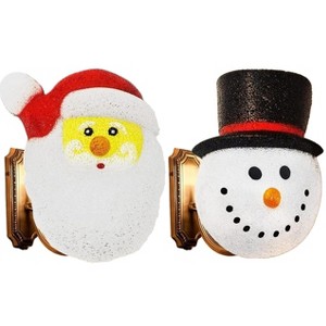 KOVOT Santa & Snowman Porch Light Covers | Weatherproof Outdoor Holiday Decor | 9" W x 12" H | Easily Fits Most Light Fixtures for Instant Festivity - 1 of 4