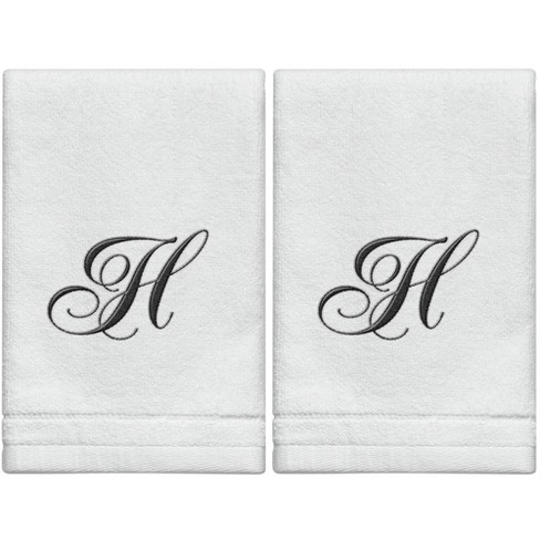 11x18-Black Fingertip towels 100% cotton