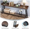 Contemporary 70.87" Console Table, Industrial Style, Easy To Assemble, Extra Long Entryway Table, X-Shaped Support ,Black+Brown - 3 of 4