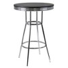 3pc Summit Bar Height Dining Sets with Swivel Stools Black/Bright Chrome - Winsome: Round Table, Wood Composite Frame - 2 of 4
