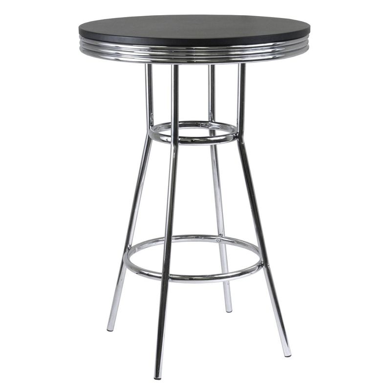 3pc Summit Bar Height Dining Sets with Swivel Stools Black/Bright Chrome - Winsome, 3 of 14
