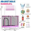 Hooseng 60" Oval Trampoline for Kids, 5 FT Indoor & Outdoor Toddler Trampoline with Safety Enclosure, Adjustable Gymnastics Bar, Swing & Toys - 4 of 4