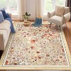 Acekool Modern Floral Area Rug Washable Non-Slip Foldable Soft Faux Wool for Living Room Bedroom Kitchen - 2 of 4