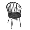 Grungis Outdoor Dining Chairs Set of 2 with Cushions, Boho Industrial PE Rattan Chairs with Hairpin Legs,All-Weather Patio Seating,Gray - 4 of 4