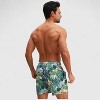 Anna-Kaci Men's Tropical Leaf Print Swim Trunks with Elastic Waistband and Mesh Lining - 4 of 4