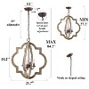 LNC Timeless 3-Light 16.5" Farmhouse/Rustic Small Lantern Chandelier, Rustic Bronze and Weathered White Wood Tone - 3 of 4