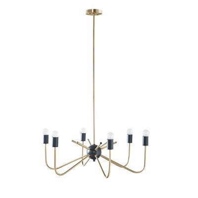 BAOURE 6-Light Gold Metal Modern Chandelier for Kitchen Dining room