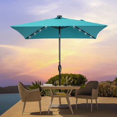 Sonkuki 6.5 FT LED Square Outdoor Patio Umbrella Market Table Umbrella