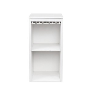 Vynxaria Bar Serving Carts, White Modular Wine Cabinet with Storage Shelves and Hutch - 1 of 4
