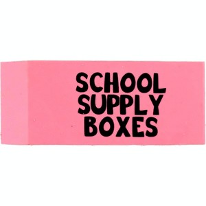 School Supply Boxes | Pink Wedge Erasers | Smudge-Free and Durable | Available in 10, 50, and 200 Packs - 1 of 3