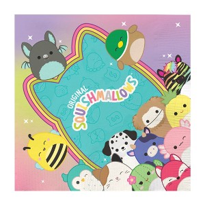 Treasures Gifted Squishmallows Napkins - 6.5in x 6.5in Disposable Paper Napkins - Squishmallows Birthday Party Supplies - 1 of 4